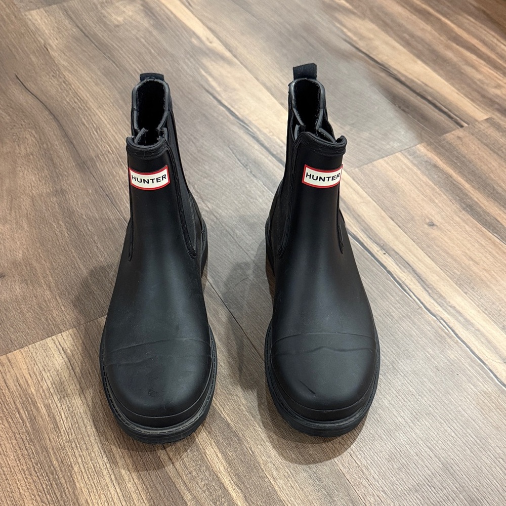 Hunter Black Ankle Boots